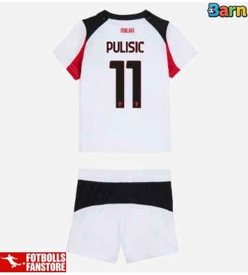 AC Milan Christian Pulisic #11 Bortatröja Barn 2025-26 Kortärmad (+ Korta byxor)
